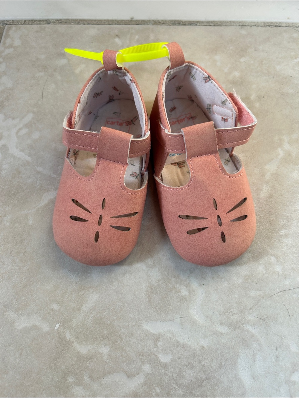 Carter's Coral Pink Mary Jane Baby Shoes